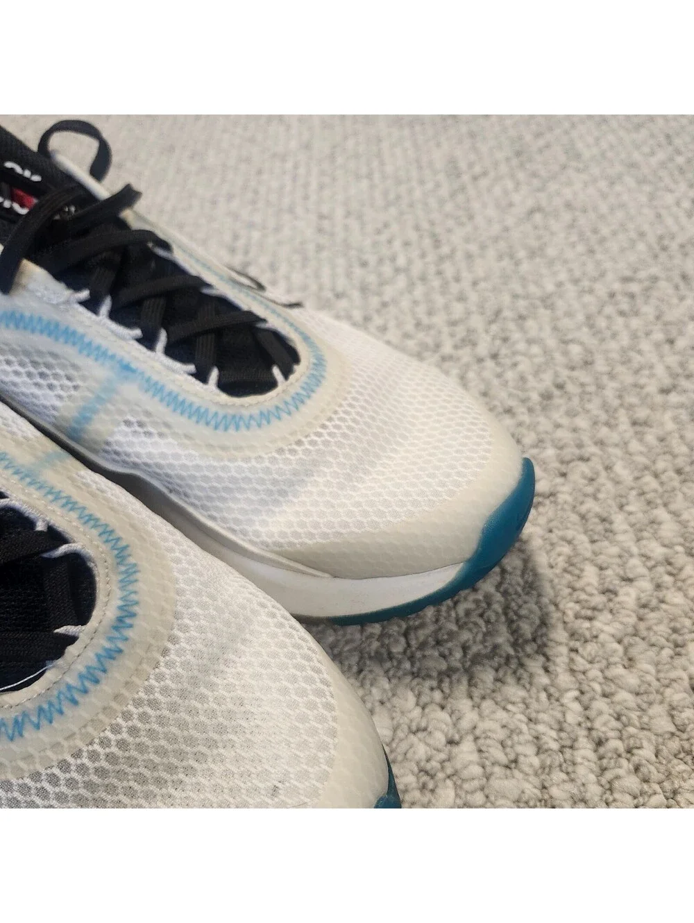 Nike Air Max 2090 Pure Platinum White and Blue Sneakers Size 6Y